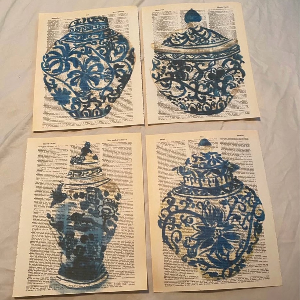 Vase/Pottery themed dictionary art prints